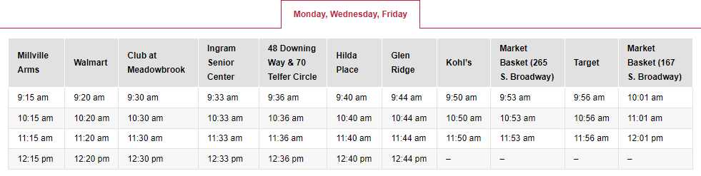 Salem Shopper Shuttle Schedule - June 2024